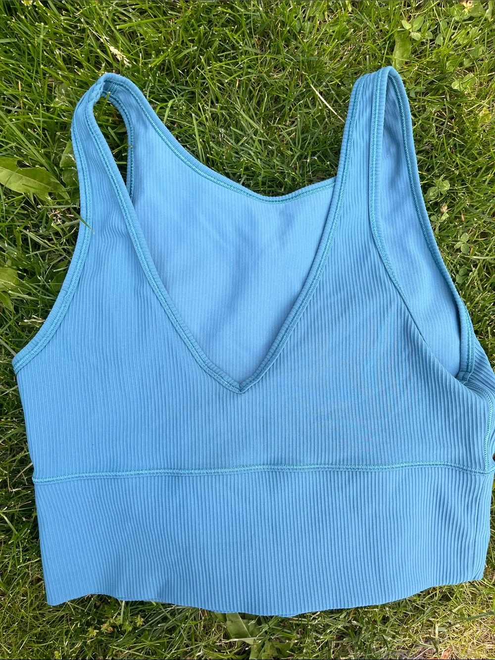 Lululemon M Ribbed Blue Crop Tank